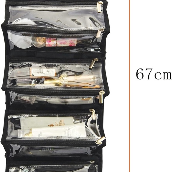 Joy Mangano Better Beauty Case Roll-up Organizer  ~ Lg, Black - Picture 1 of 15